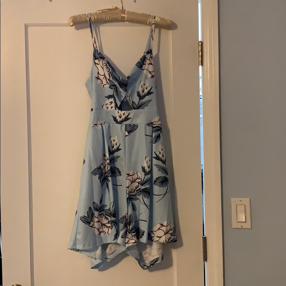 Light blue flowered romper